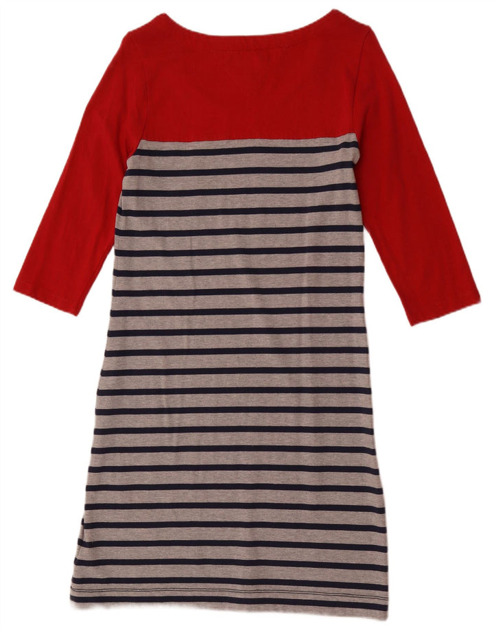 Tommy Hilfiger Womens 3/4 Sleeve Basic Dress UK 12 Medium Red Striped