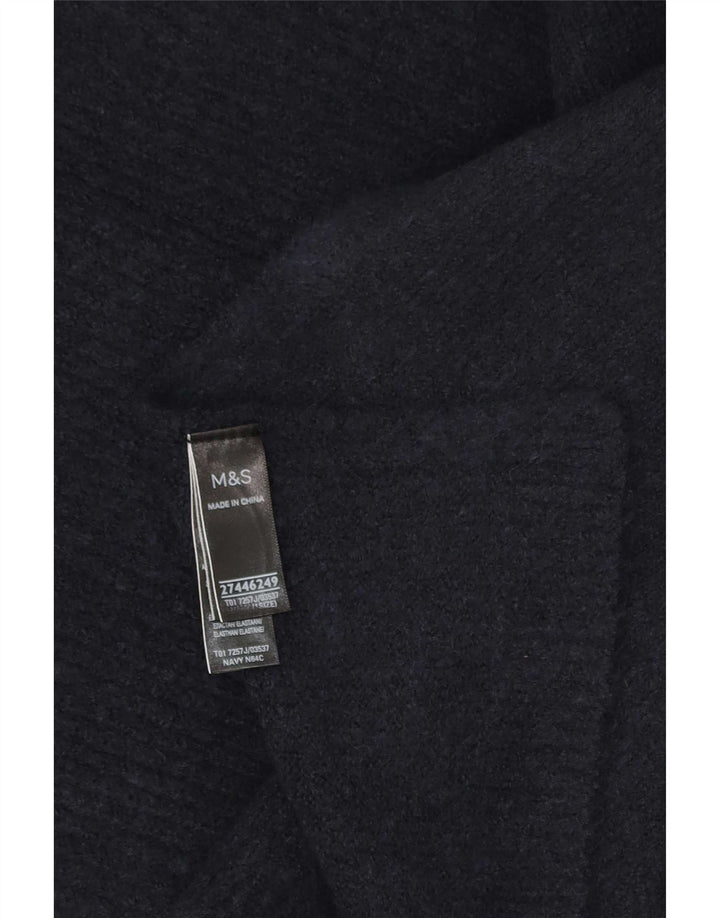Marks & Spencer Womens Poncho Jumper One Size Navy Blue Polyester