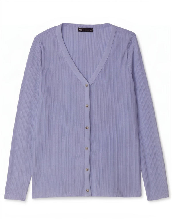 Marks & Spencer Womens Cardigan Sweater UK 16 Large Blue