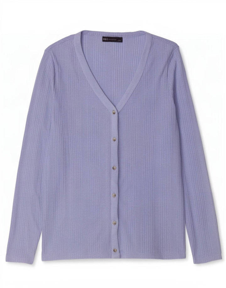 Marks & Spencer Womens Cardigan Sweater UK 16 Large Blue