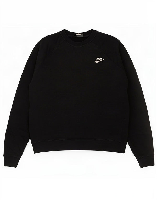 Nike Womens Sweatshirt Jumper UK 14 Medium Black Cotton