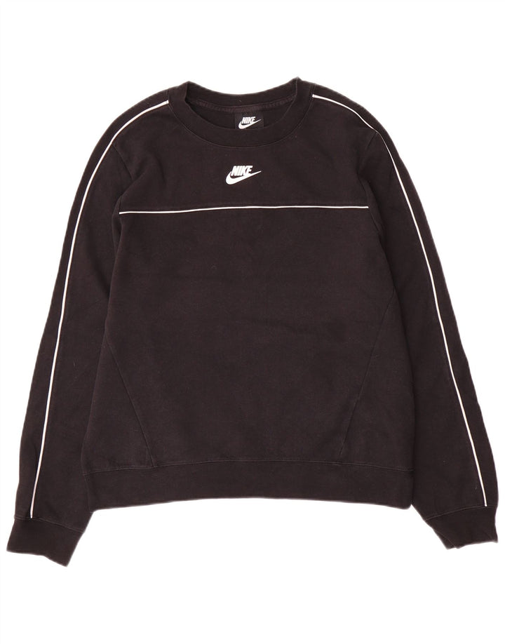 Nike Womens Sweatshirt Jumper UK 14 Medium Black Cotton