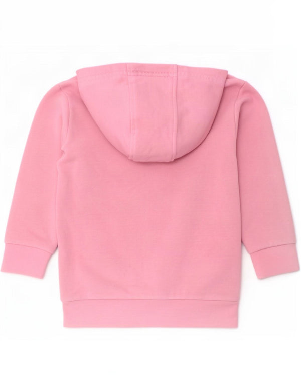 Adidas Girls Graphic Hoodie Jumper 2-3 Years Pink Cotton