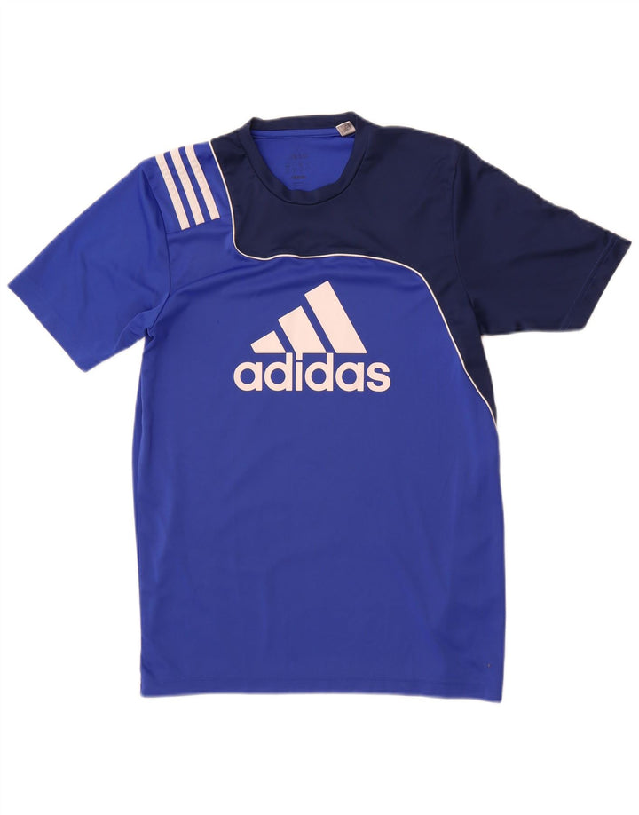 Adidas Mens Graphic T-Shirt Top XS Blue Colourblock Polyester