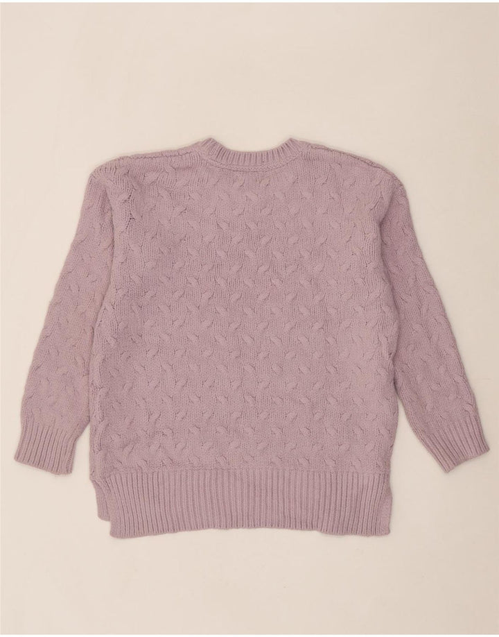 FAT FACE Womens Longline Crew Neck Jumper Sweater UK 12 Medium  Purple Vintage Fat Face and Second-Hand Fat Face from Messina Hembry 