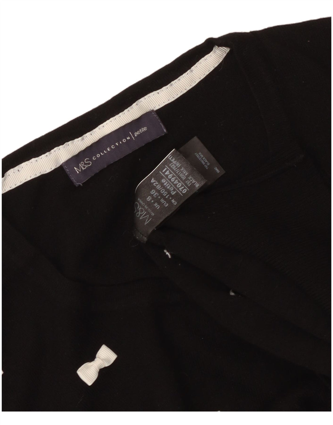 Marks & Spencer Womens Crop Boat Neck Jumper Sweater UK 8 Small Black