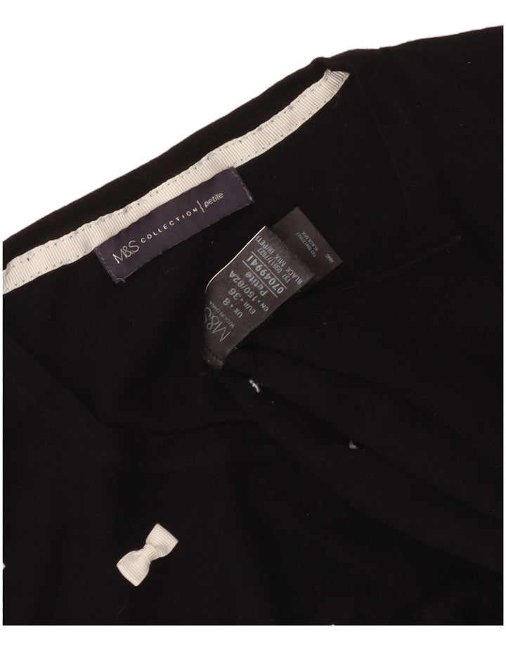 Marks & Spencer Womens Crop Boat Neck Jumper Sweater UK 8 Small Black