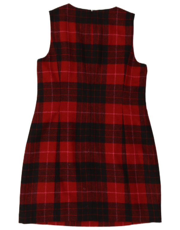 HOBBS Womens Sleeveless Shift Dress UK 14 Large  Red Check