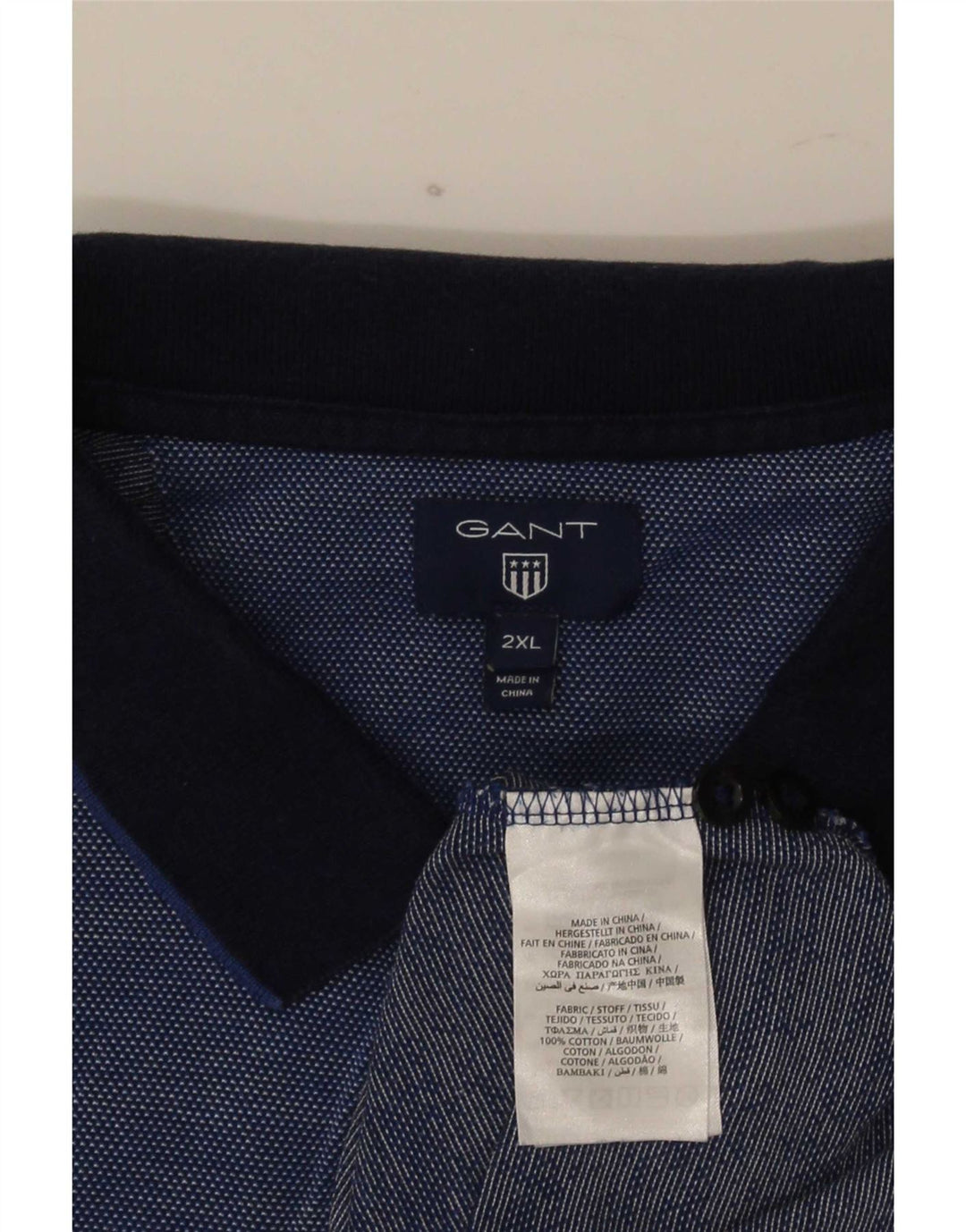 Gant Mens Polo Shirt 2XL Navy Blue Cotton