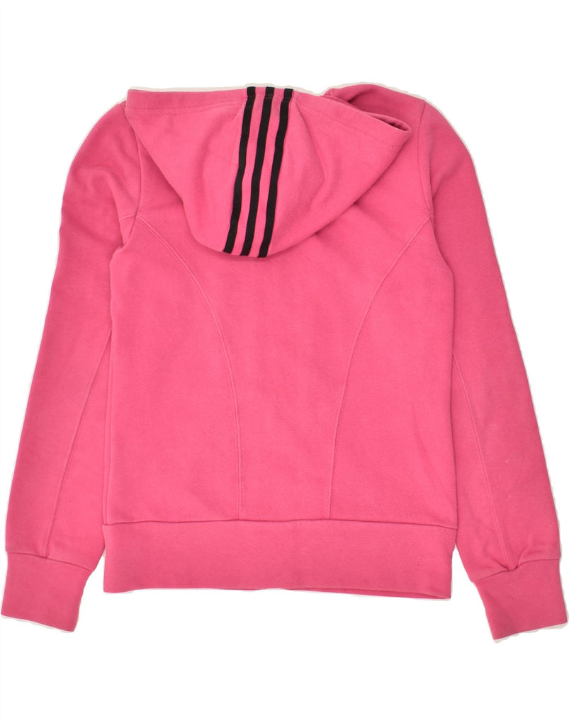 ADIDAS Womens Zip Hoodie Sweater UK 8 Small Pink Cotton | Vintage Adidas | Thrift | Second-Hand Adidas | Used Clothing | Messina Hembry 