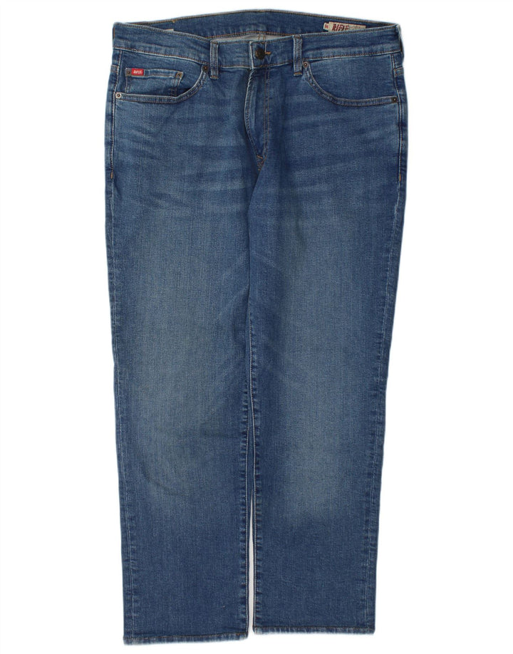 Rifle Mens Straight Jeans W36 L28 Blue Cotton