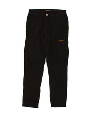 BENCH Mens Straight Cargo Trousers W32 L30 Black Cotton