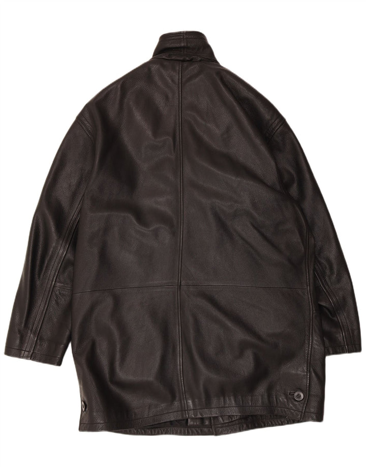 Vintage Mens Regular Fit Leather Jacket UK 40 Large Black