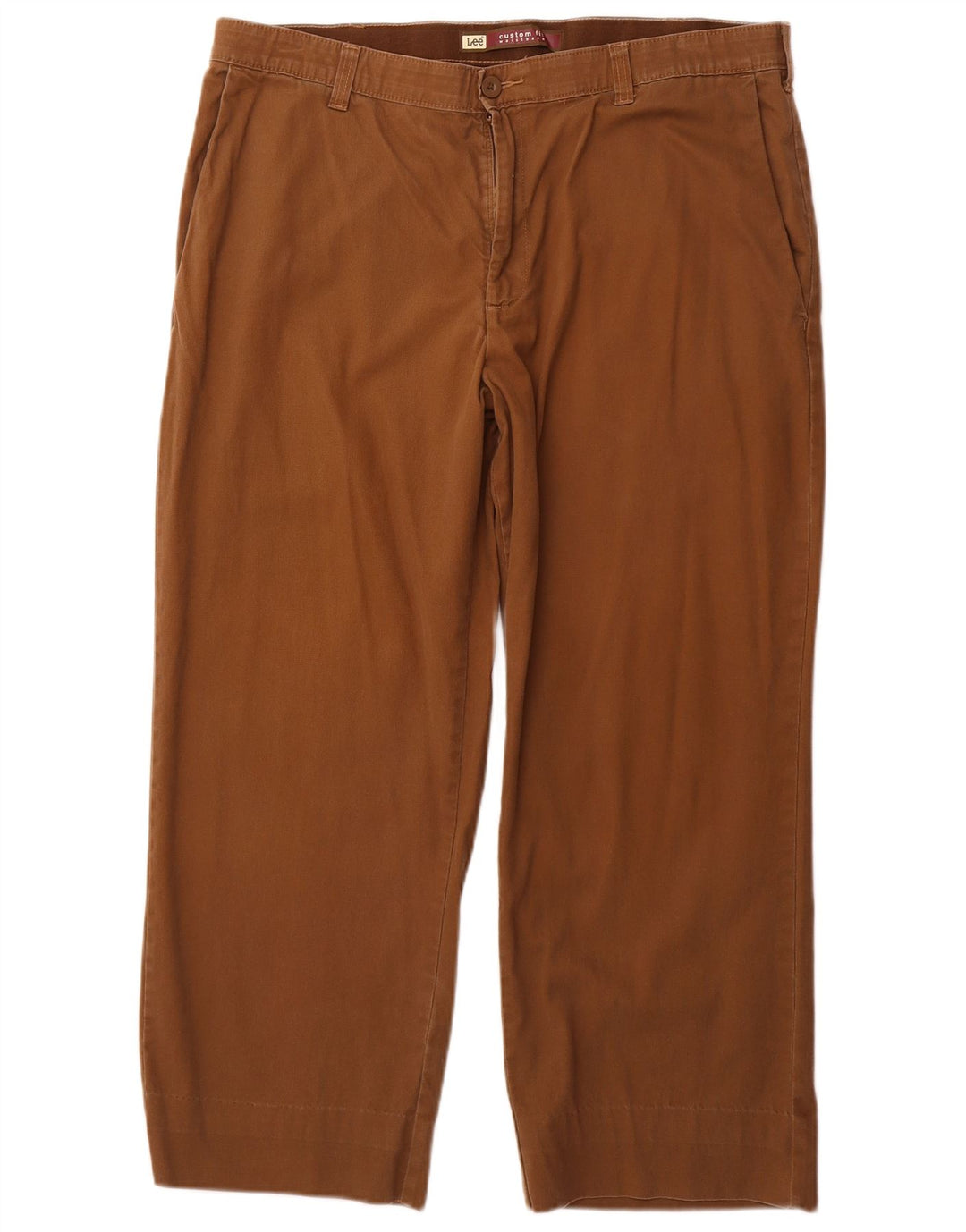 LEE Mens Custom Fit Cropped Trousers W36 L25 Brown Cotton