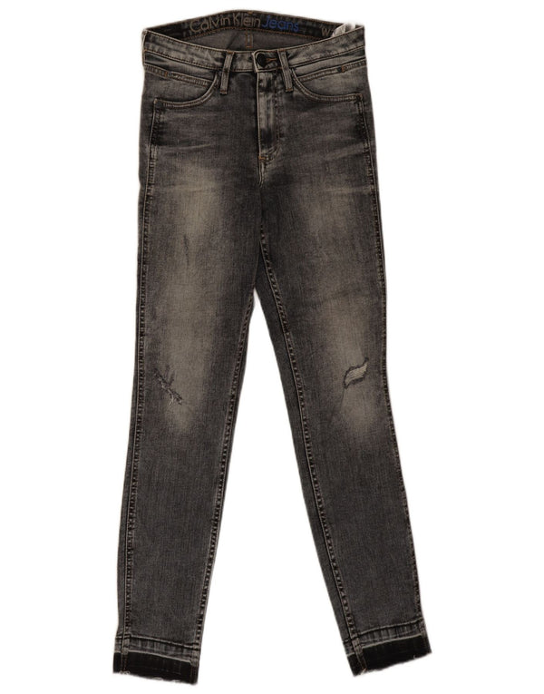 Calvin Klein Womens Distressed Skinny Jeans  W27 L30 Blue Cotton