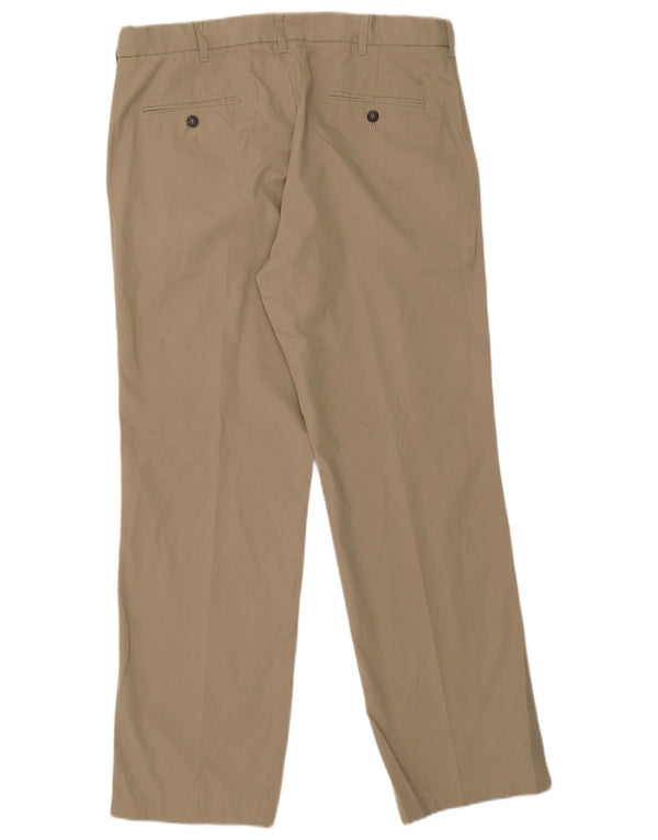 Marks & Spencer Mens Blue Harbour Straight Chino Trousers W36 L31 Khaki