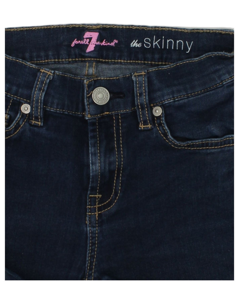 7 FOR ALL MANKIND Girls Skinny Jeans 11-12 Years W24 L26 Navy Blue Cotton | Vintage 7 For All Mankind | Thrift | Second-Hand 7 For All Mankind | Used Clothing | Messina Hembry 