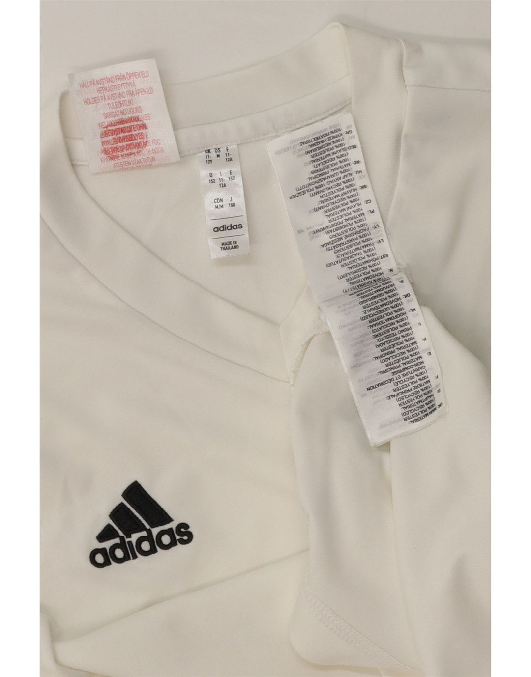 Adidas Boys Aeroready T-Shirt Top 11-12 Years White Polyester