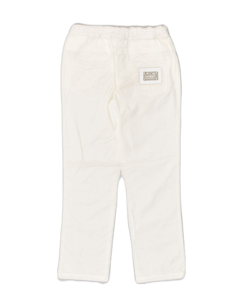 DOLCE & GABBANA Girls Straight Casual Trousers 5-6 Years W22 L20  White | Vintage Dolce & Gabbana | Thrift | Second-Hand Dolce & Gabbana | Used Clothing | Messina Hembry 