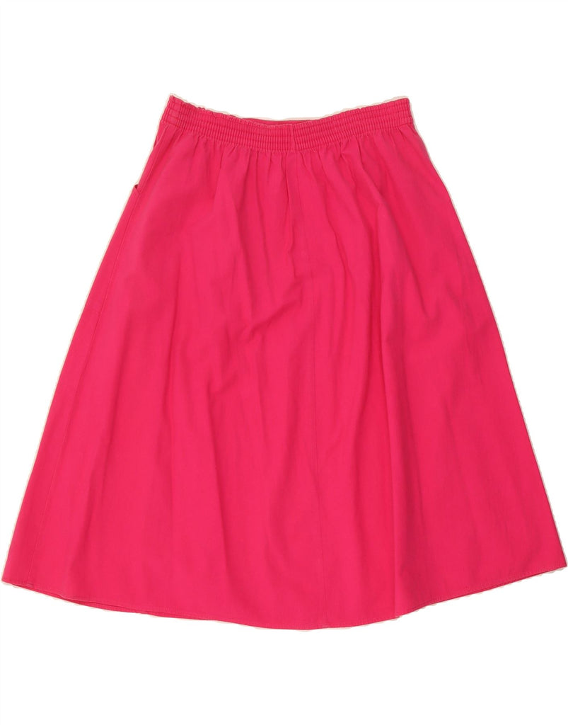 ST MICHAEL Womens A-Line Skirt UK 20 2XL W40 Pink Cotton Vintage St Michael and Second-Hand St Michael from Messina Hembry 