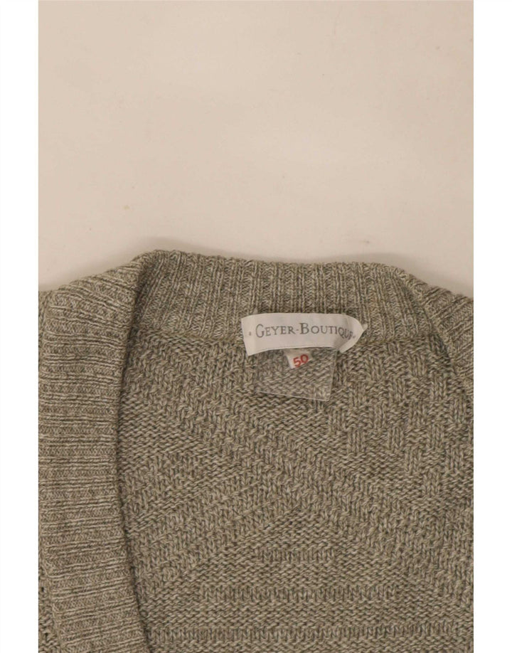 Vintage Mens Cardigan Sweater IT 50 Large Grey