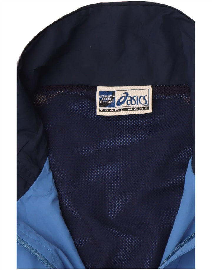 Asics Mens Tracksuit Top Jacket 2XL Blue Colourblock Polyester