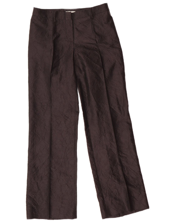 GUESS Womens Straight Casual Trousers IT 42 Medium W28 L32 Black Silk