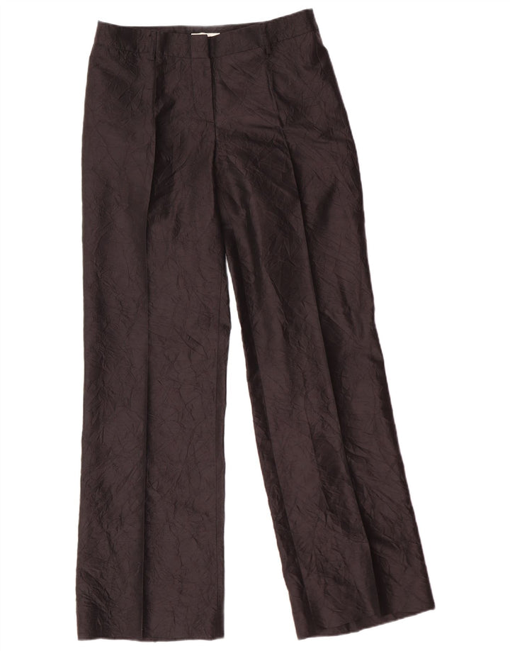 GUESS Womens Straight Casual Trousers IT 42 Medium W28 L32 Black Silk
