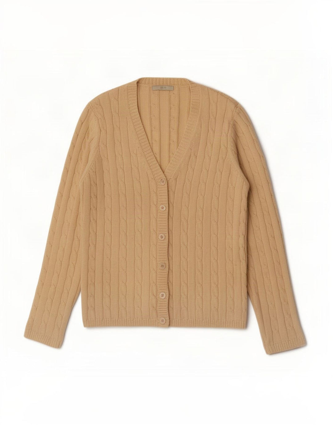 Marks & Spencer Womens Cardigan Sweater UK 12 Medium Beige Cotton