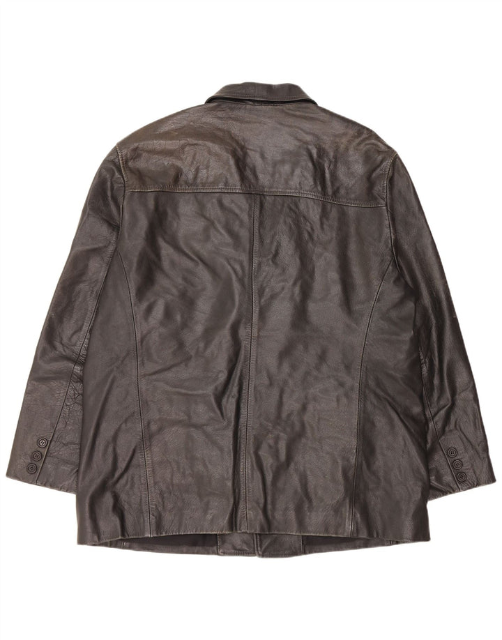 Vintage Mens Leather Jacket UK 44 2XL Black Leather