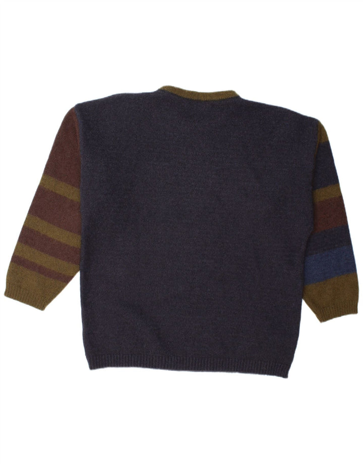 Joop Mens Crew Neck Jumper Sweater IT 52 Large Navy Blue Colourblock