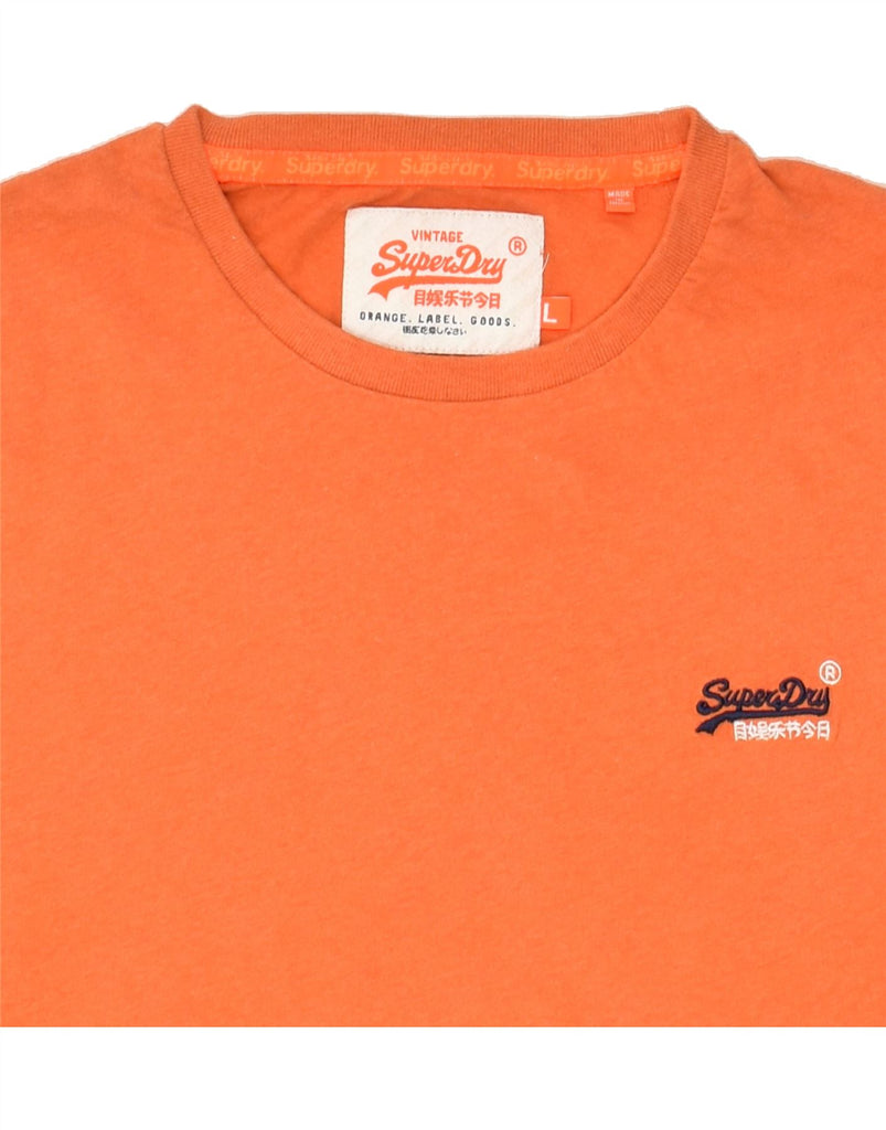 SUPERDRY Womens T-Shirt Top UK 14 Large Orange | Vintage Superdry | Thrift | Second-Hand Superdry | Used Clothing | Messina Hembry 