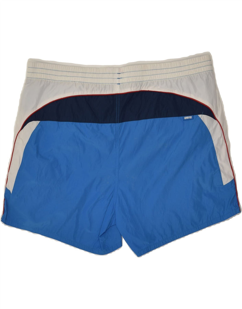 ARENA Mens Graphic Sport Shorts 2XL Blue Polyester | Vintage Arena | Thrift | Second-Hand Arena | Used Clothing | Messina Hembry 