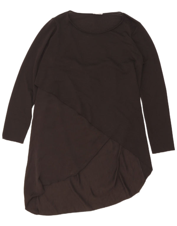 Zara Womens Long Sleeve Asymmetrical Dress UK 14 Large Black