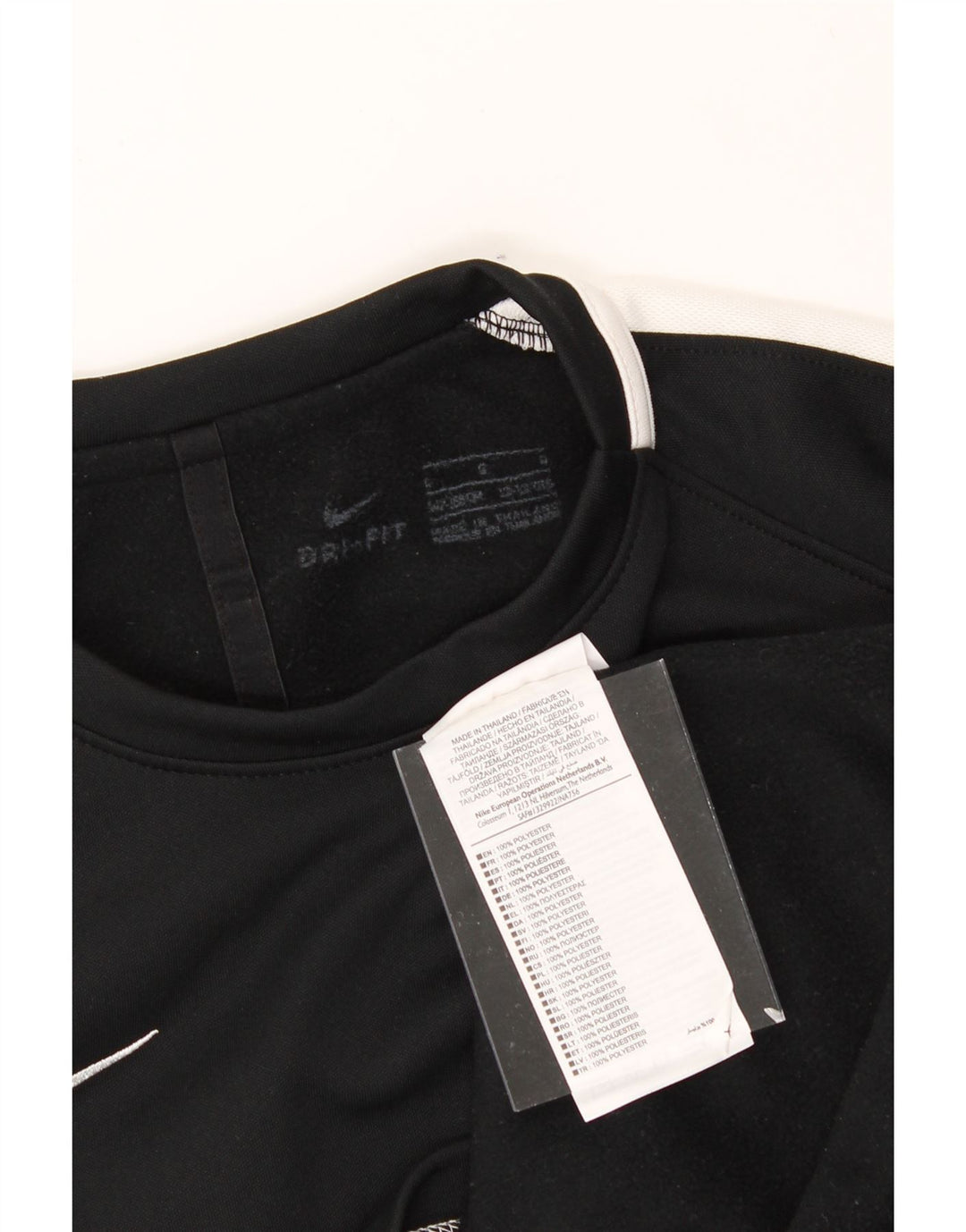 NIKE Boys Dri Fit Sweatshirt Jumper 12-13 Years Large  Black Colourblock Vintage Nike and Second-Hand Nike from Messina Hembry 