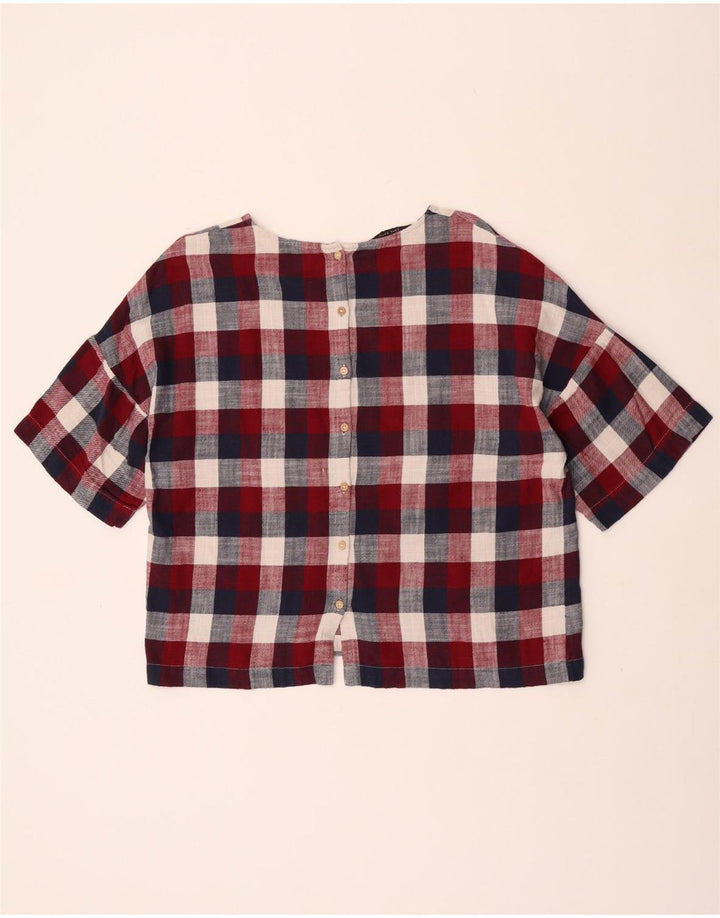Zara Womens Short Sleeve Shirt Blouse UK 16 Large Multicoloured Check