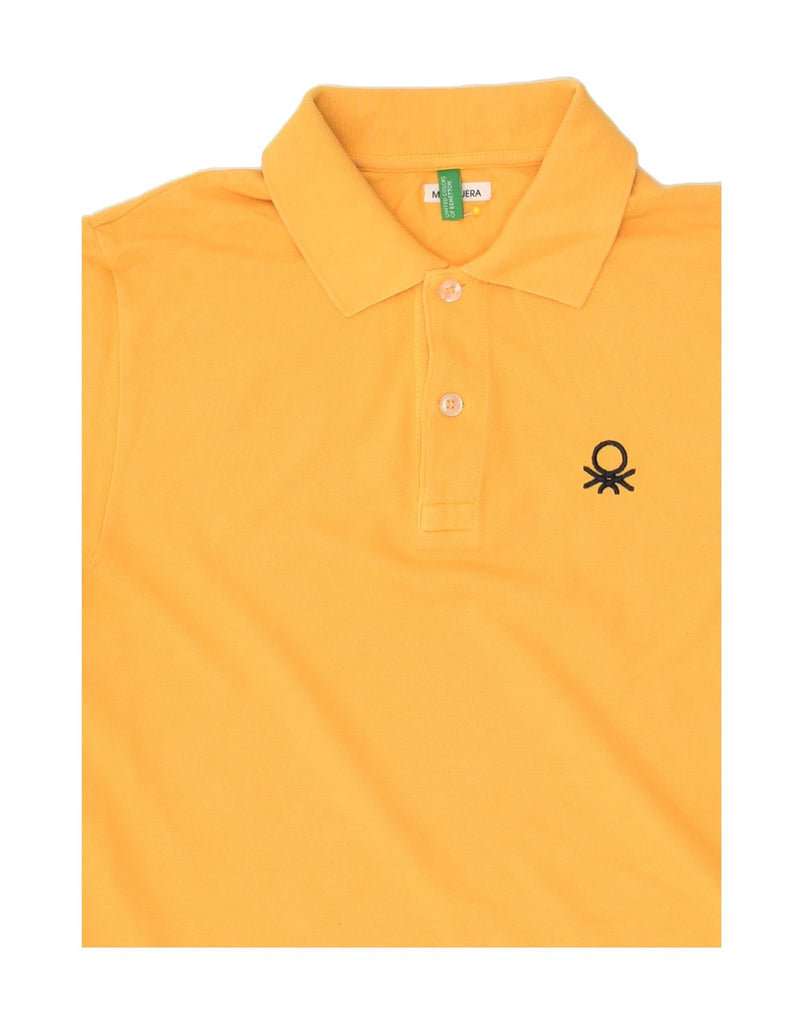 UNITED COLORS OF BENETTON Boys Polo Shirt 11-12 Years 2XL  Yellow Cotton | Vintage United Colors of Benetton | Thrift | Second-Hand United Colors of Benetton | Used Clothing | Messina Hembry 