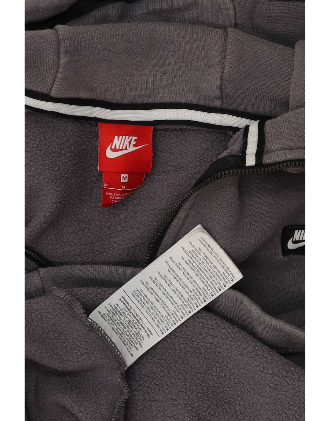 Nike Mens Zip Neck Hoodie Jumper Medium Grey Cotton