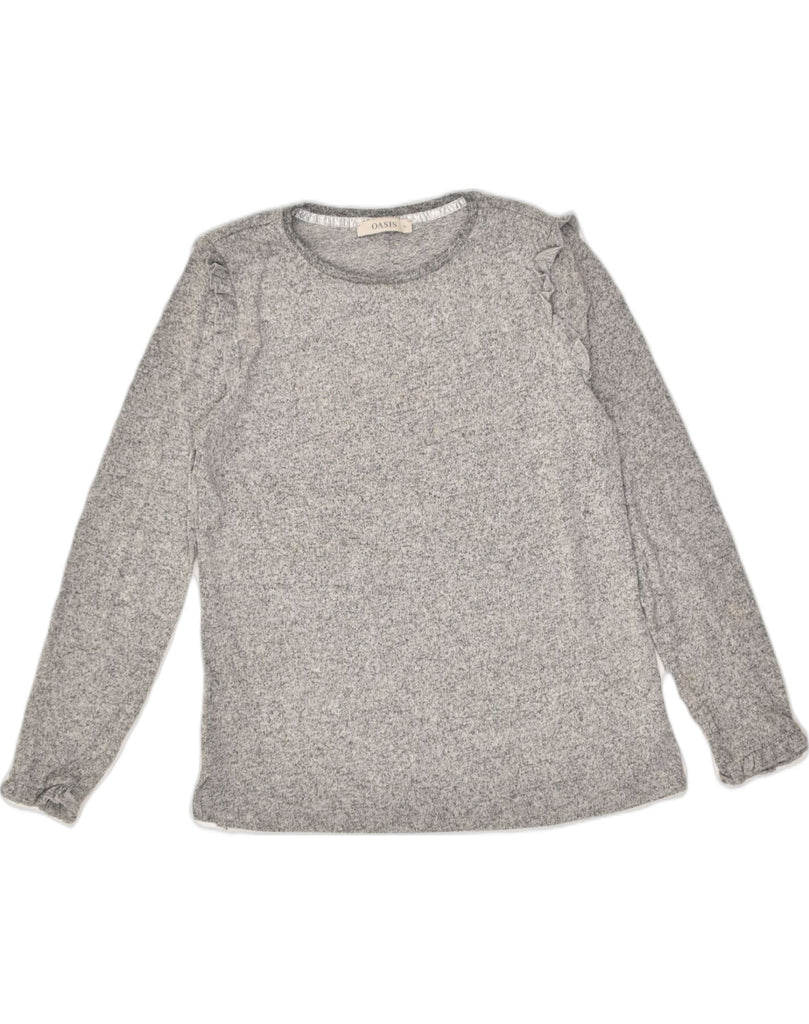 OASIS Womens Crew Neck Jumper Sweater UK 10 Small Grey Flecked Viscose | Vintage Oasis | Thrift | Second-Hand Oasis | Used Clothing | Messina Hembry 