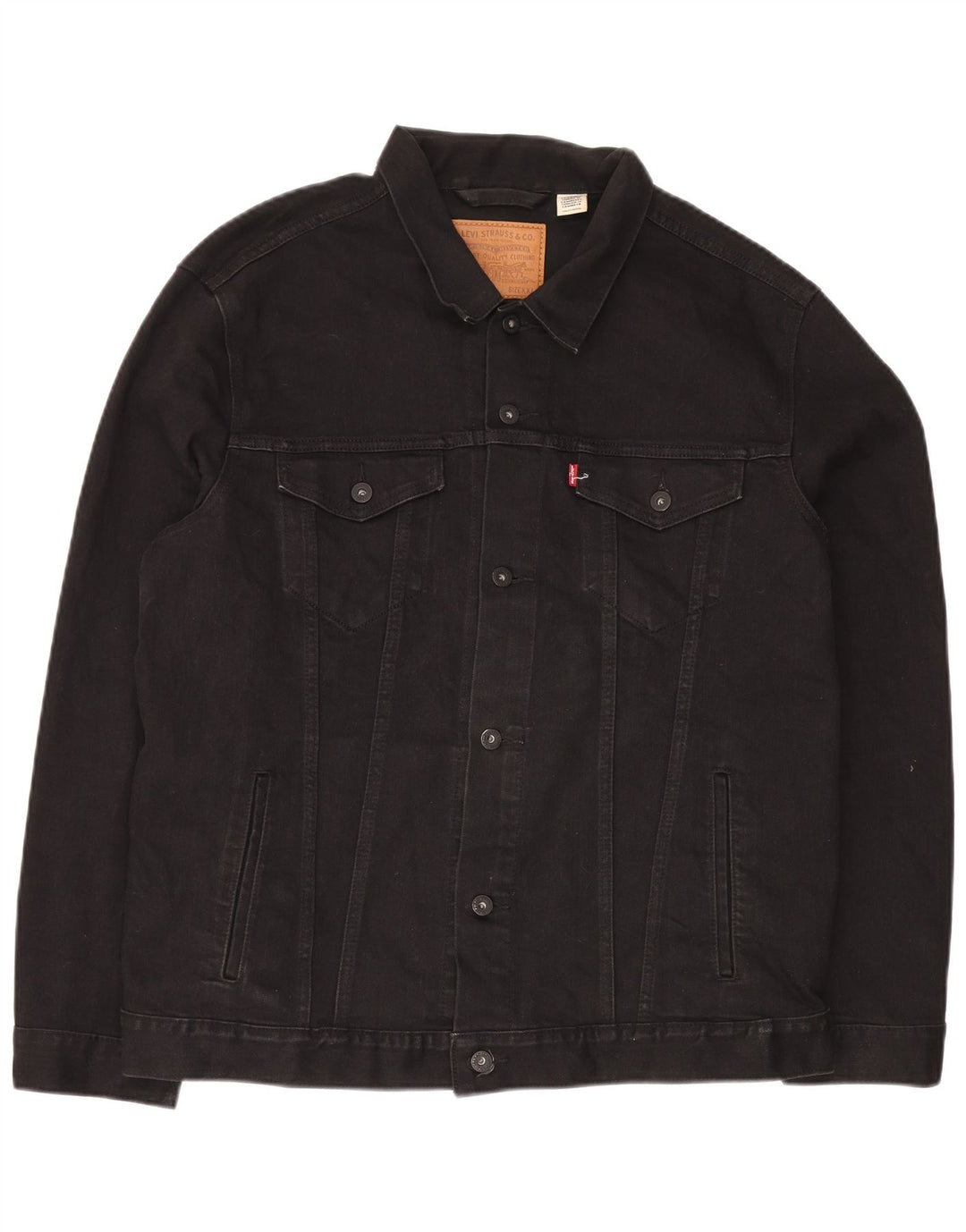 Levi's Mens Denim Jacket UK 44 2XL Black Cotton