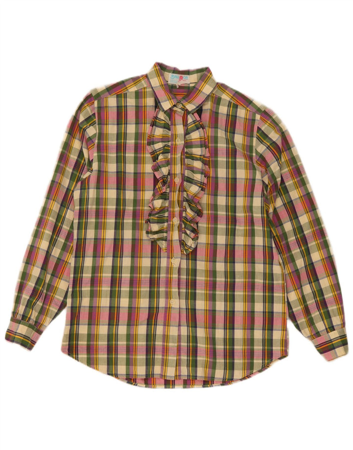 Balloon Womens Oversized Ruffle Front Shirt IT 36 XS Multicoloured Check