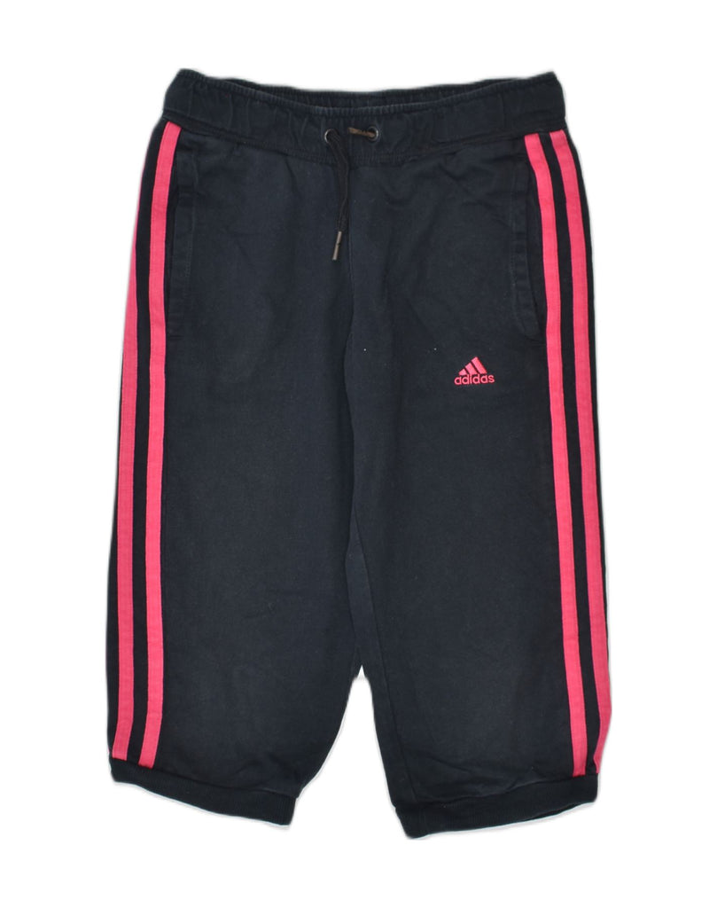 ADIDAS Girls Capri Tracksuit Trousers 7-8 Years Black Cotton | Vintage | Thrift | Second-Hand | Used Clothing | Messina Hembry 