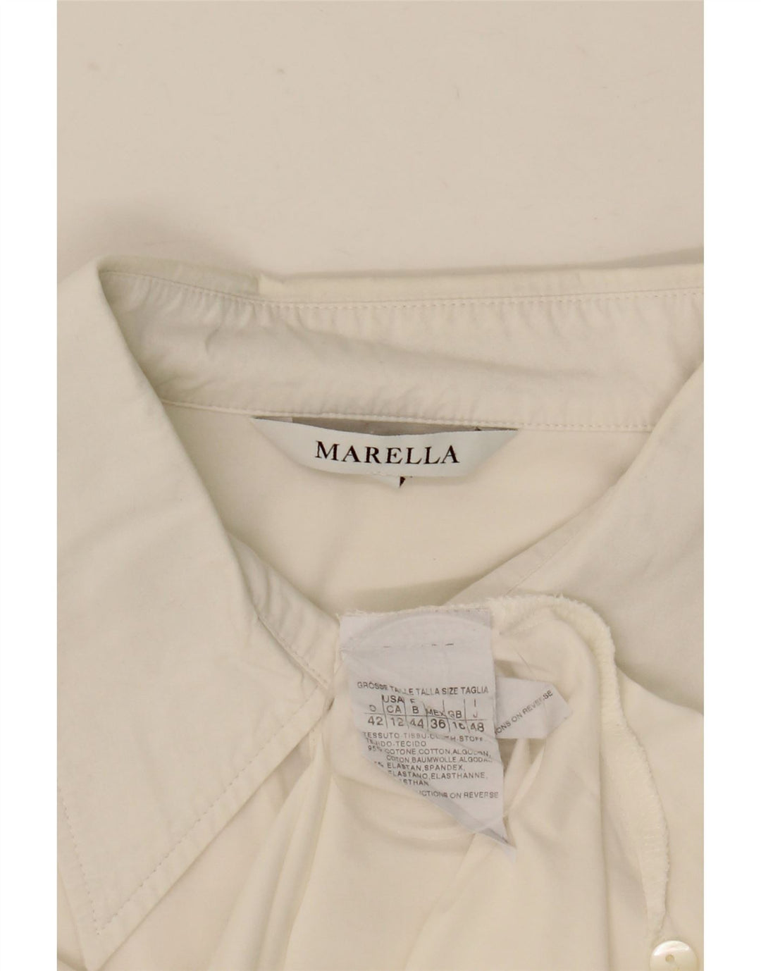 Marella Womens Shirt UK 16 Large  White Cotton