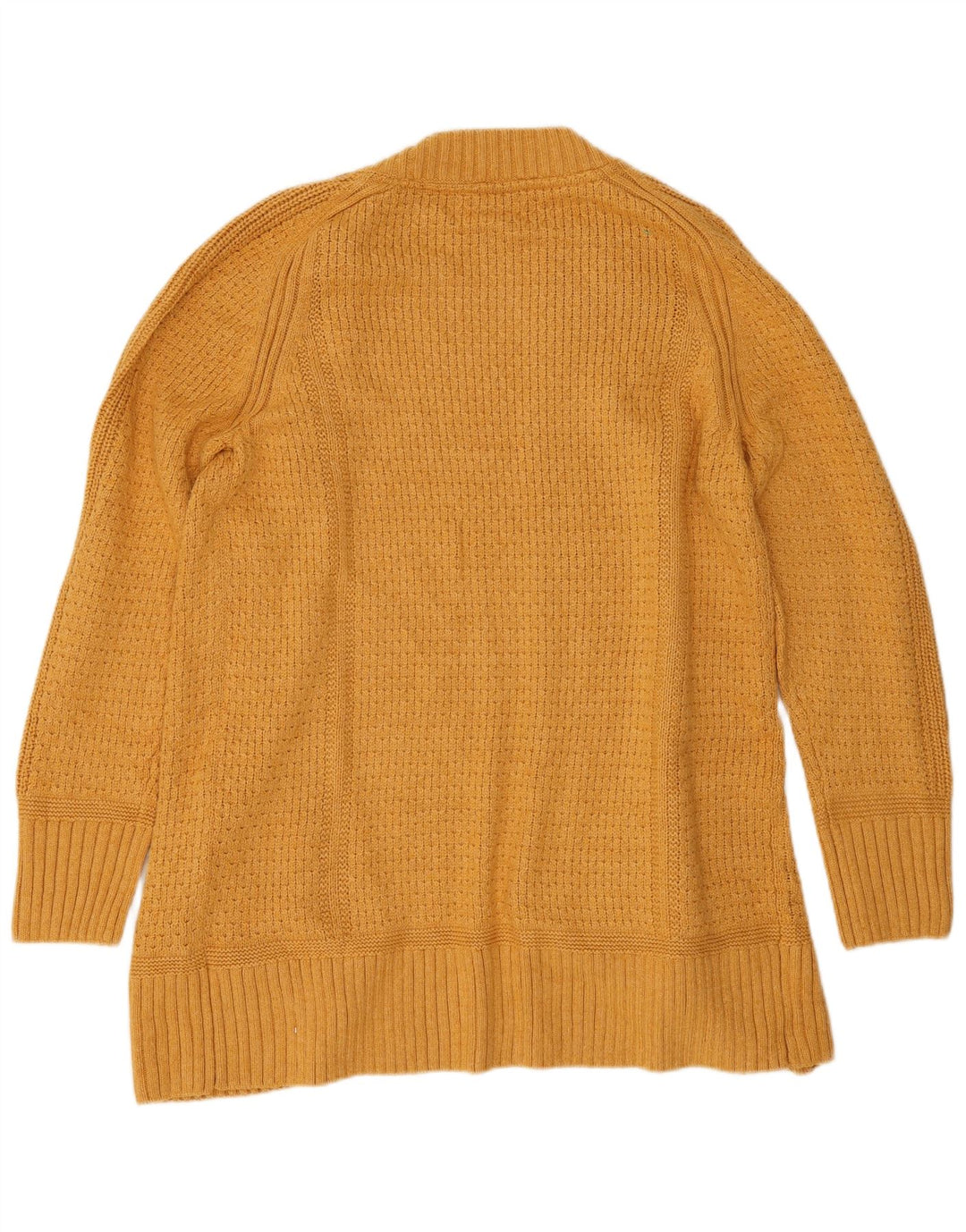Fat Face Womens Longline Open Cardigan Sweater UK 12 Medium Yellow Viscose