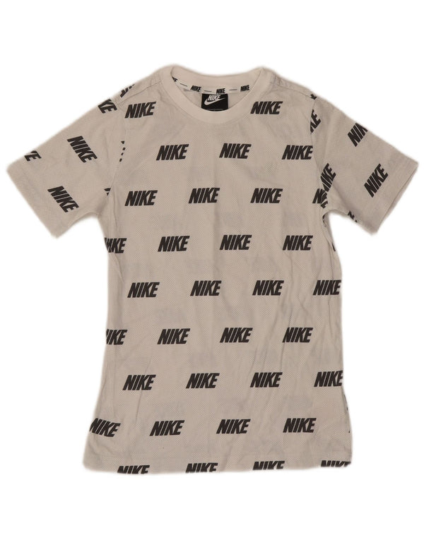 Nike Boys Graphic T-Shirt Top 12-13 Years Large White Cotton