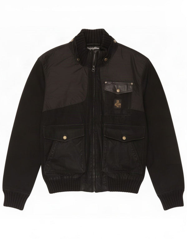 Refrigiwear Mens Bomber Jacket UK 40 Large Black Cotton