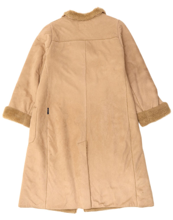 ARMANI Womens Sherpa Overcoat UK 16 Large Beige