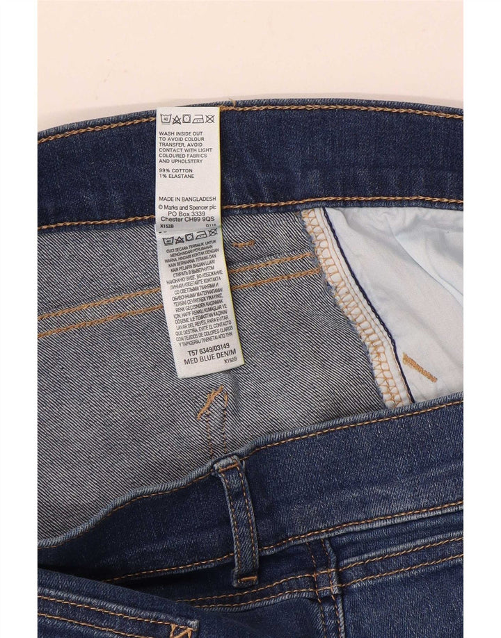 Marks & Spencer Womens Slim Bootcut Jeans UK 12 Medium W30 L28 Blue Cotton