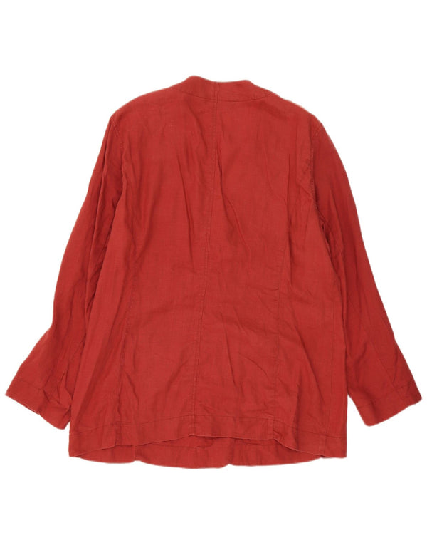 Laura Ashley Womens 4 Button Blazer Jacket UK 14 Large Red Linen