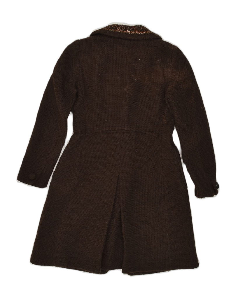 BANANA REPUBLIC Womens Overcoat UK 10 Small Brown Wool | Vintage Banana Republic | Thrift | Second-Hand Banana Republic | Used Clothing | Messina Hembry 